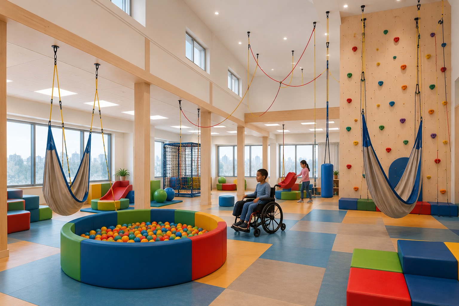 Children in the Aubree sensory gym